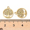 304 Stainless Steel Flat Round with Laser Cut Tree of Life Charms STAS-L022-512G-3