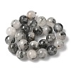 Natural Tourmalinated Quartz Beads Strands G-F818-A09-16mm-3