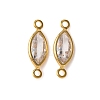 Brass Pave Clear Cubic Zirconia Connector Charms KK-Z121-06G-06-1