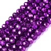 Transparent Electroplate Glass Beads Strands EGLA-Q131-01A-09-1