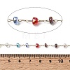 Handmade 304 Stainless Steel Chains with Faceted Rondelle Glass Beads CHS-K020-17G-3