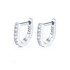 Anti-Tarnish Rhodium Plated 925 Sterling Silver Micro Pave Cubic Zirconia Hoop Earrings for Women EJEW-F317-20P-1