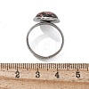 Half Round Natural Rhodonite Finger Rings RJEW-M062-01P-07-3