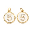Brass Micro Pave Clear Cubic Zirconia Charms ZIRC-I052-16G-05-2