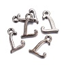 Gunmetal Plated Alloy Letter Pendants PALLOY-P097-03-L-2