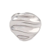 Non-Tarnish Corrugated Oval 304 Stainless Steel Open Cuff Ring for Women Men RJEW-Z038-03P-2