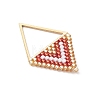 Glass Seed Beaded Rhombus Pendants PALLOY-MZ01085-4