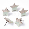 Resin & Wood Stud Earrings EJEW-N017-001A-C03-1