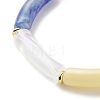Acrylic Curved Tube Beaded Stretch Bracelet for Women BJEW-JB08374-6