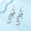 Moon Natural Rose Quartz Dangle Earrings EJEW-JE06776-02-1