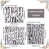 12 Sheets 3 Styles PVC Letter Number Adhesive Decorative Stickers DIY-CP0008-59B-3