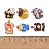 Bear Theme Opaque Resin Pendants RESI-B047-03-3