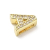 Brass Micro Pave Clear Cubic Zirconia Slide Charms KK-I382-04G-3