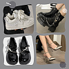 Brass & Iron Glass Rhinestone Chain Boot Strap Chains HJEW-UN00051-5