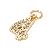 Brass Micro Pave Clear Cubic Zirconia Charms KK-G544-04G-04-2