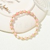 Natural Pink Opal & Synthetic Hematite Non-magnetic Beaded Stretch Bracelets for Women BJEW-JB13940-03-1