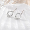 Brass Glass Stud Earrings EJEW-Q014-22P-4