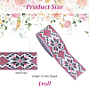 Rhombus Pattern Ethnic Style Embroidery Floral Polyester Ribbons OCOR-WH0070-324B-2