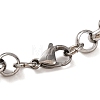 Tarnish Resistant 304 Stainless Steel Column Rolo Chain Bracelets BJEW-B078-75P-3