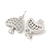 Rack Plating Brass Micro Pave Clear Cubic Zirconia Pendants KK-B093-25P-2