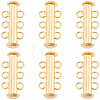 6Pcs Brass Slide Lock Clasps KK-BBC0027-58B-1