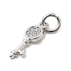 Brass Micro Pave Cubic Zirconia Charms KK-C139-06P-2
