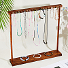 Wooden Necklace Organizer Display Stands ODIS-WH0331-20B-4