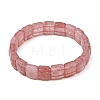 Synthetic Strawberry Quartz Beaded Stretch Bracelets for Unisex G-K303-02K-4