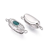 Brass Micro Pave Clear Cubic Zirconia Box Clasps KK-Q074-05P-3