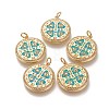 Brass Micro Pave Clear Cubic Zirconia Pendants ZIRC-L091-050G-1