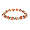 Round Crackle Glass Beads Stretch Bracelets BJEW-JB11456-01-2