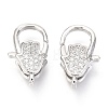 Brass Micro Pave Cubic Zirconia Lobster Claw Clasps ZIRC-O038-24P-1