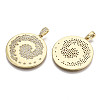 Brass Micro Pave Clear Cubic Zirconia Pendants ZIRC-N039-061-NF-2