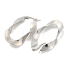 Tarnish Resistant 202 Stainless Steel Irregular Oval Hoop Earring EJEW-H003-10P-2