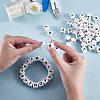 20Pcs White Cube Letter Silicone Beads 12x12x12mm Square Dice Alphabet Beads with 2mm Hole Spacer Loose Letter Beads for Bracelet Necklace Jewelry Making JX432T-5