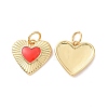 Heart Brass Enamel Pendants KK-G435-07G-01-1