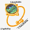 304 Stainless Steel with Natural Shell Cuff Open Rings for Women HP8543-4-2
