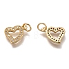 Brass Micro Pave Clear Cubic Zirconia Charms ZIRC-B002-60G-2