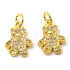 Rack Plating Brass Micro Pave Cubic Zirconia Charms KK-D036-24G-2