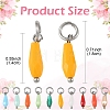 50Pcs 10 Colors Glass Pendants PALLOY-YW00184-3