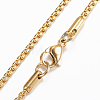 304 Stainless Steel Box Chain Necklaces NJEW-L450-05G-1