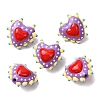Baking Paint Glass Bumpy Beads Heart LAMP-V001-09G-1