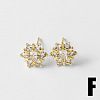 Brass & Cubic Zirconia Stud Earrings WGAF93C-06-1