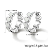 Rhodium Plated 925 Sterling Silver Huggie Hoop Earrings for Women DS9629-1-3