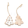 Christmas Theme Natural Wood Pendant Decorations HJEW-P010-12-2