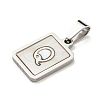 Vacuum Plating 304 Stainless Steel Pave Natural White Shell Pendants STAS-S130-03P-Q-2