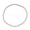 6MM Brass Pave Clear Cubic Zirconia Rectangle Tennis Necklaces KK-CBA4547-12P-5