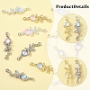 12Pcs 6 Colors Alloy & Glass Butterfly Connector Charms FIND-FS0004-08-2