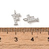 Initial Letter Brass Micro Pave Cubic Zirconia Pendants ZIRC-F008-F-3