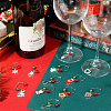 Christmas Theme Alloy Enamel Wine Glass Charms AJEW-SC0002-07-4